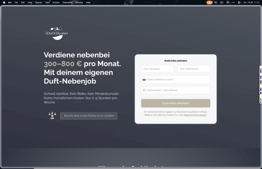 Funnel 2: Nebenjob Funnel